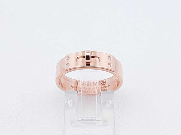 Hermès Kelly Small Model Ring In 18k Rose Gold 6 Grams Size 7 Fw1125srxdu