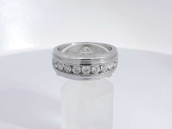 0.90 Cttw Diamond 14k White Gold Wedding Band 7.4 Grams Size 10 Aa0825worsa