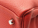 Hermes Kelly 40 Vermillion Red Clemence Palladium Shoulder Bag Do0523erxzde