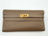 Hermes Etoupe Epsom Gold Hardware Kelly Wallet Lh0824lrxzde