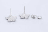 14k White Gold Plumeria Stud Earrings 2.2 Grams Eb0226pxde