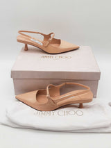 Jimmy Choo Patent Leather Slingback Kitten Heels Size 38.5 Eb0626crde