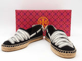 Tory Burch Ribbon Espadrille Black Shoes Size 7.5 Aa0726wzsa
