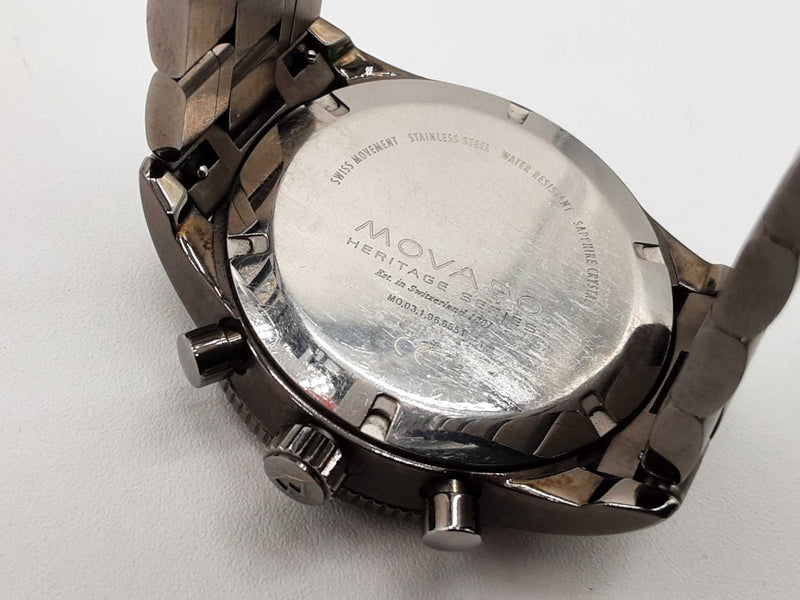 Movado 42 Hertiage Calendoplan S Chronograph Steel Quartz Watch Do0625oxzde