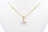 Approx. 0.5ctw Trillion Cut Diamond 14k Yellow Gold Pendant & Chain Eb1124pxzsa