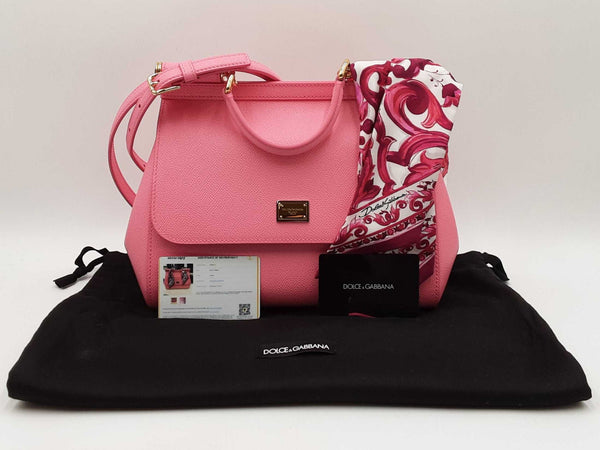 Dolce & Gabbana Medium Sicily Pink Calfskin Handbag Fw0325rxzdu