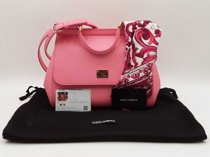Dolce & Gabbana Medium Sicily Pink Calfskin Handbag Fw0325rxzdu
