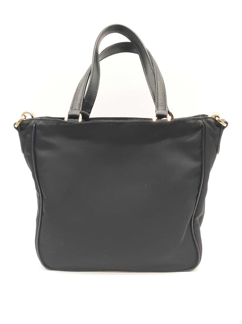 Prada Saffiano Trimmed Tessuto Nylon Black Handbag Sd0825pzxde
