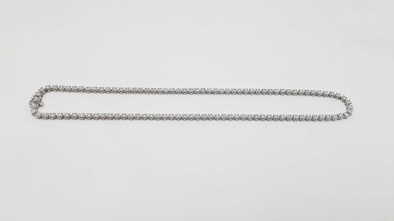 3.09 Cttw Lab-grown Diamond Sterling Tennis Necklace 6.2 Gram 17 In Fw0725irxdu