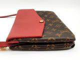Louis Vuitton Twice Pochette Cherry Red Leather Brown Monogram Crossbody Bag Do0525sxzde