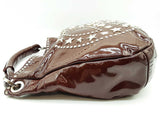 Jimmy Choo Studded Peace Sign Dark Maroon Red Hobo Shoulder Bag Do0626crde