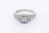 Approx. 0.88ctw Diamond Ring In 14k White Gold 4.2 Grams Size 8 Eb1224owxsa