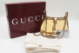 Gucci Jackie Notte Mini Gold Metallic Leather Crossbody Bag Sd0426szxdu