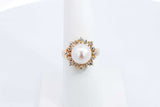 Pearl & Diamond Ring In 14k Yellow Gold 5.3 Grams Size 6.75 Eb0724lrxdu