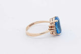 Blue Gemstone & Diamond Ring In 14k Yellow Gold 4 Grams Size 6.5 Eb0826sxsa