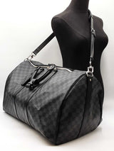 Louis Vuitton Keepall Bandoulière 55 In Damier Graphite Coated Canvas Fw0726lxzxdu