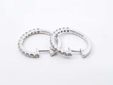 0.56 Cttw Diamond & 18k White Gold Latch-back Hoop Earrings 4.4 Gram Fw0925wzxdu