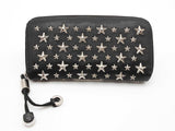 Jimmy Choo Black Leather Filipa Silver Star Stud Wallet Sd0626lzrde