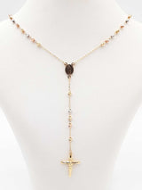 Tri-color 14k Gold Rosary Necklace 5.9 Grams 18 Inch Fw1025orzdu