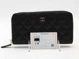 Chanel Caviar Zip Around Wallet Black Aa0826wrzsa