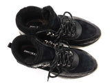 Jimmy Choo Inca Shearling Sneakers In Croc-embossed Leather Sz It 46 Fw0825loxdu