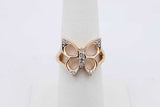 14k Yellow Gold Butterfly Ring With Diamonds 3.5 Grams Size 6 Eb0626owxsa