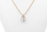 0.75ctw Pear Shaped Diamond Necklace 14k Yellow Gold 3.6g 18 Inch Eb1225crxsa