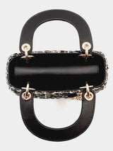 Christian Dior Mini Lady Dior In Tweed & Gold Cannage Fw0825wzxzdu