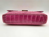 Gianni Versace Pink Crocodile Embossed Leather Shoulder Bag Do1124lxzxde