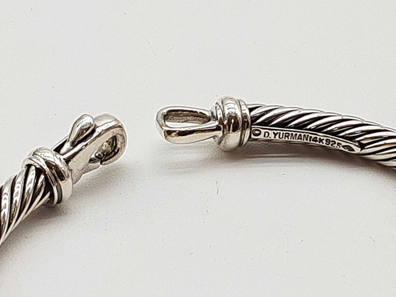 David Yurman Metro Cable 0.925 Silver 14k Yellow Gold 32.1g Bracelet 6.25 In Do0725rxzde