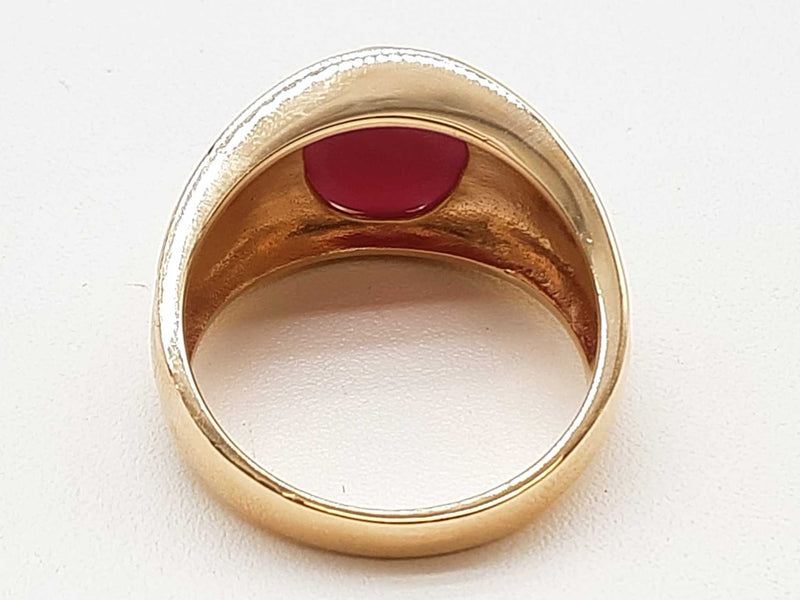 Synthetic Star Ruby 14k Yellow Gold 10.1g Ring Size 10.25 Do0525pxzde