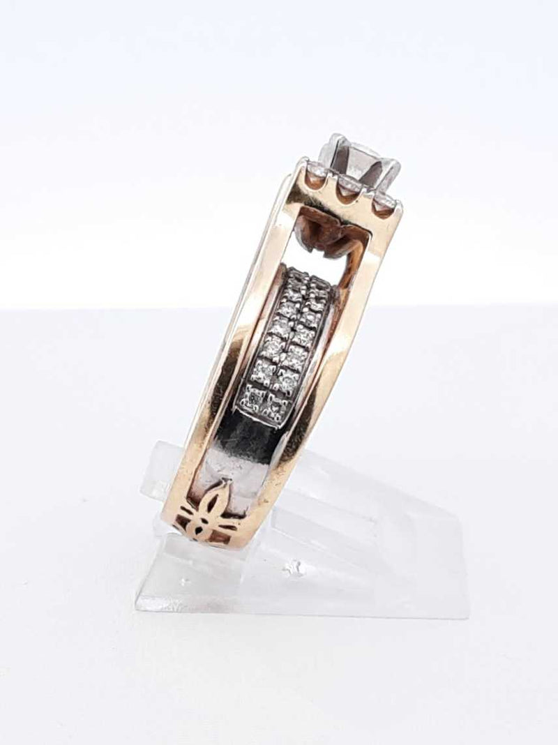 0.83 Cttw Diamond & Two-tone 14k Yellow Gold Ring 7.7 Gram Size 6.25 Fw0925rxzdu