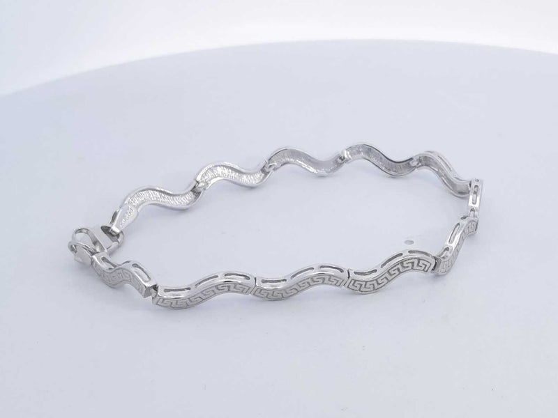 18k White Gold 8.2 Grams Snake Bracelet 7 In Aa0825wzxsa
