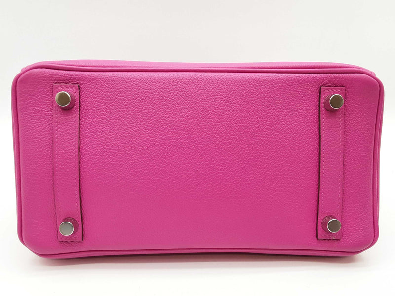 Hermes Birkin 25 Pink Chevre Mysore Red Interior Palladium Handbag Do0925lirxzde