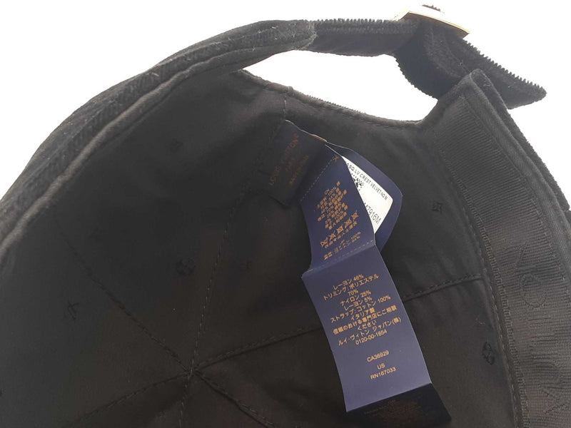 Louisvuitton Lv Crest Velvet Cap Black One Size Aa0925wzxsa