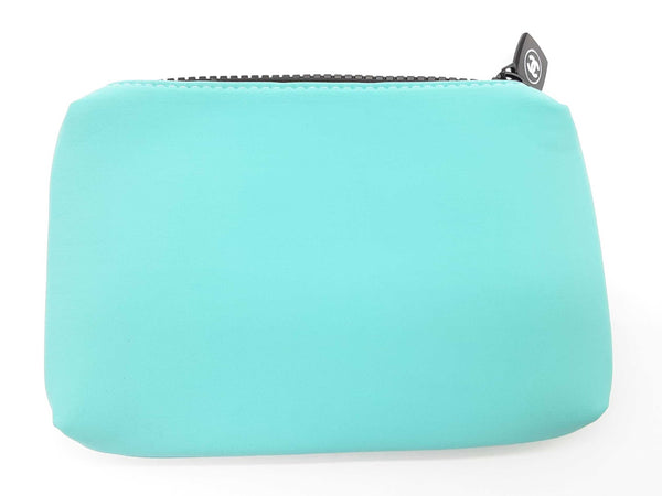 Chanel Vip Tiffany Teal Blue Neoprene Cosmetic Bag Do0225oxde