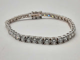 Approx. 10.56 Ctw Lab Grown Diamonds 14k Wg 12.6g Bracelet 7in Do0724olrxde