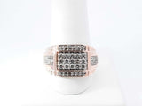 0.43 Cttw Diamond & 10k Rose Gold Cluster Signet Ring 7 Grams Size 9.75 Fw0726ixzdu