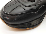 Gucci Rython Black Leather Sneakers With Rainbow Logo Size 34 Eb0226lrxde