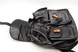 Gucci Bamboo Handle Black Leather Backpack Eb1025pxzde