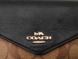 Coach Slim Envelope Wallet In Signature Coated Canvas & Black Leather Fw0925wzdu