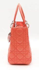 Christian Dior Lambskin Cannage Lady Dior Coral Hand Bag Sd0725lozxdu