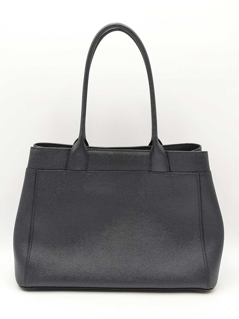 Coach Casey Tote Bag In Metallic Charcoal Crossgrain Leather Fw1025ixdu