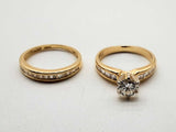 14k Yellow Gold Diamond Raised Solitaire Ring Set Size 4.25 Dorrxde 144020013903