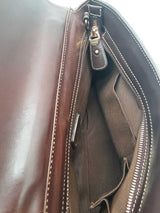 Salvatore Ferragamo Purple Wool With Leather Trim Top Handle Bag Eb1225pxzde