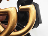 Gucci Black Leather Belt With Gold-tone Gg Buckle Size 80/32 Eb0426lrxsa