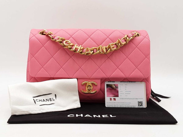 Chanel 23p Medium Classic Flap Bag In Pink Matelassé Calfskin Fw1025oxzxdu