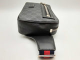 Gucci 474293 Black Gg Supreme Coated Canvas Zip Pocket Belt Bag Do1024rxzde