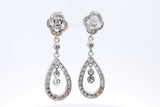 Approx. 2.64ctw Diamond Dangle Earrings In 14k White Gold 7.3 Grams Eb0924rrxsa