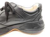 Gucci Rhyton Sneakers In Black Iridescent Logo Leather Size 9 Fw0126lcrdu